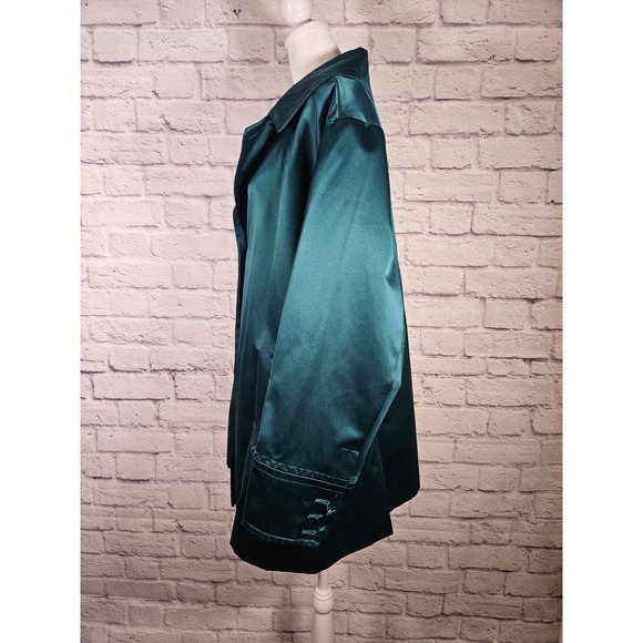 Dennis Basso Emerald Green Evening Jacket Size 2X Animal Print Lined - Picture 2 of 14